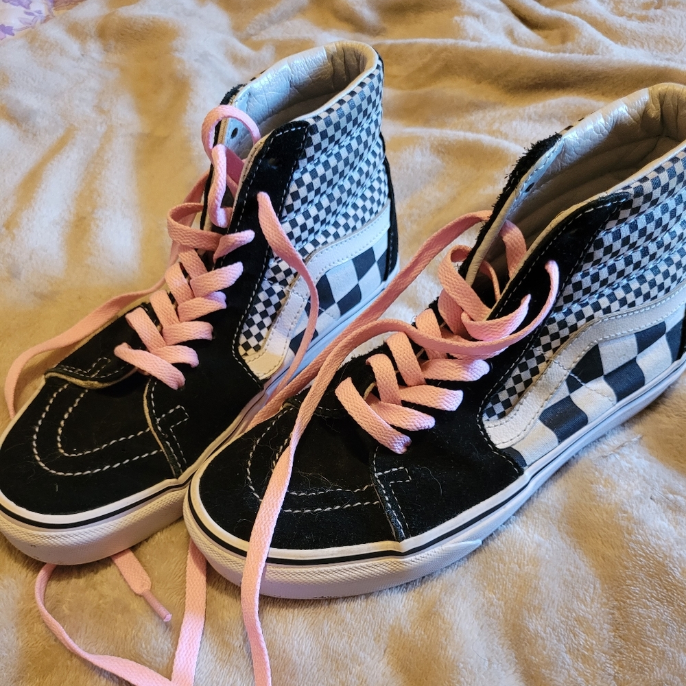 Vans Hi Top checkered black and white Womens Size 7